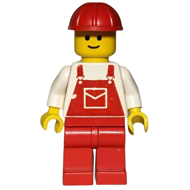 Man, Red Overalls, Red Hard Hat (3626b Head)