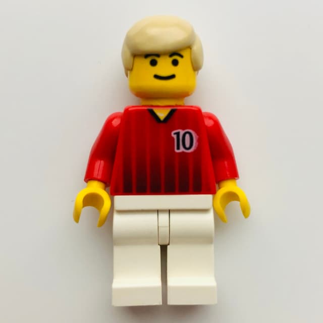 Soccer Player Red Torso, White Legs #10