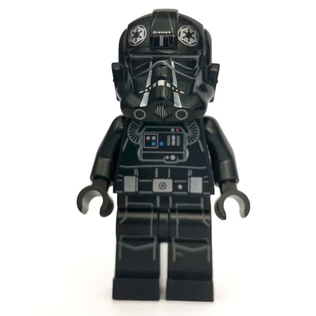 TIE Pilot, Printed Legs, Two Silver Stripes on Helmet, Silver Belt Pouches, Open Mouth