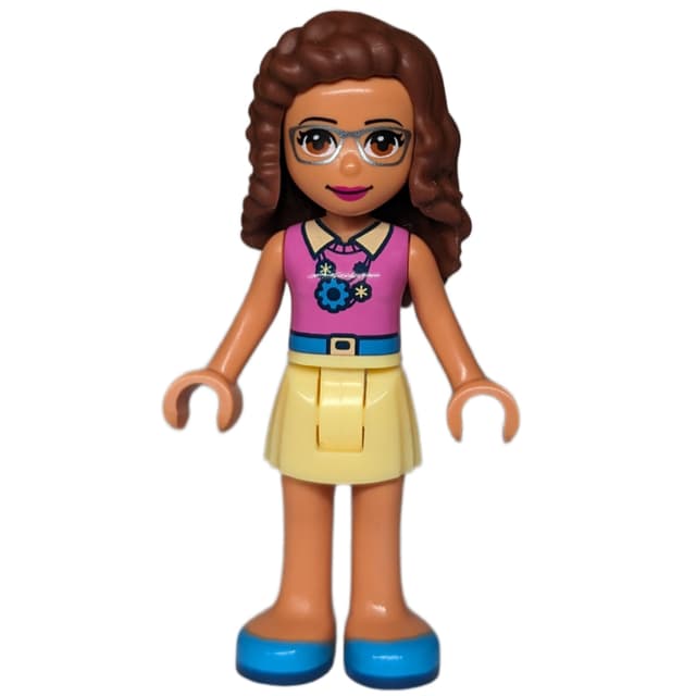 Olivia - Magenta Top, Bright Light Yellow Skirt