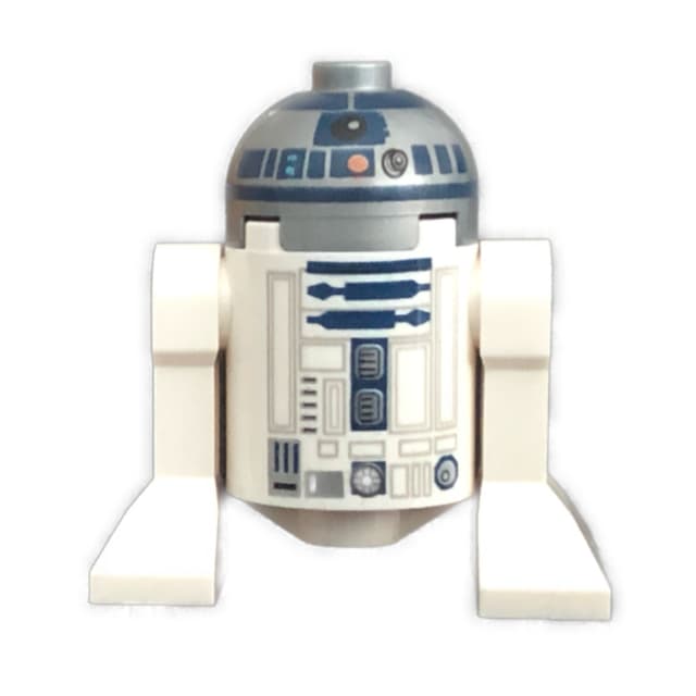 Astromech Droid, R2-D2, Flat Silver Dome, Dark Blue Print with Red Dots