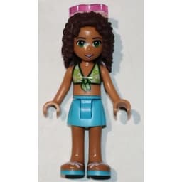 Andrea - Lime Bikini, Medium Azure Skirt