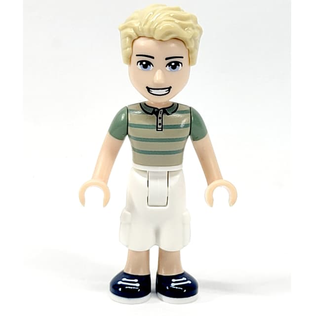 James - Tan Sweater, White Trousers