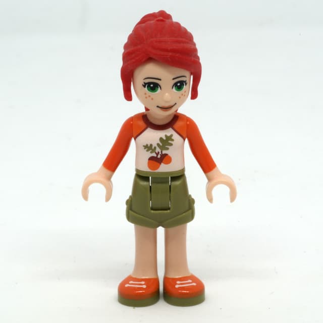 Mia - White/Orange Top, Olive Green Skirt