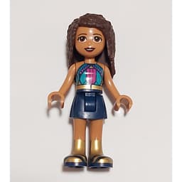 Andrea - Dark Turquoise Top, Dark Blue Skirt