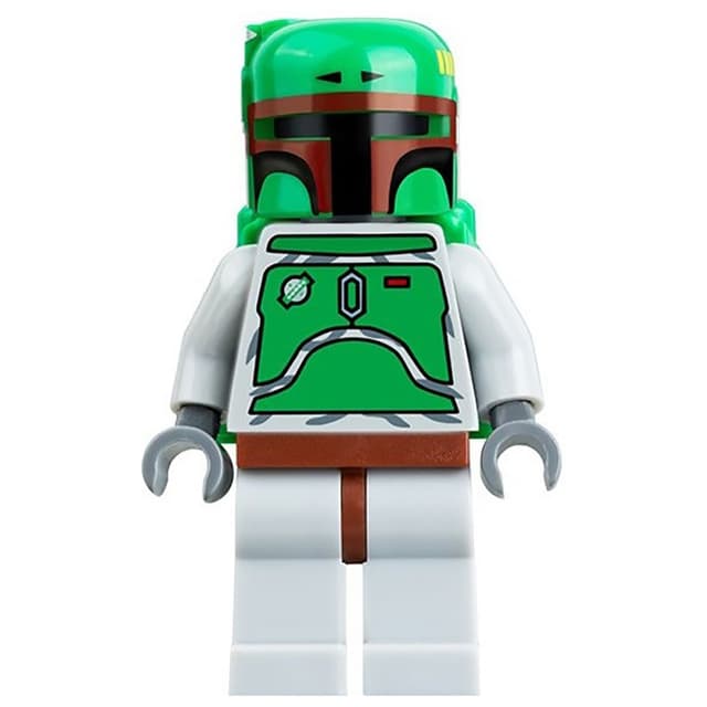 Boba Fett, Helmet and Jetpack with Dark Brown Highlights, Light Bluish Gray Armor