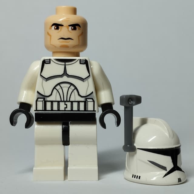 Clone Trooper, Phase I Armor, Brown Eyes, Dark Bluish Gray Rangefinder