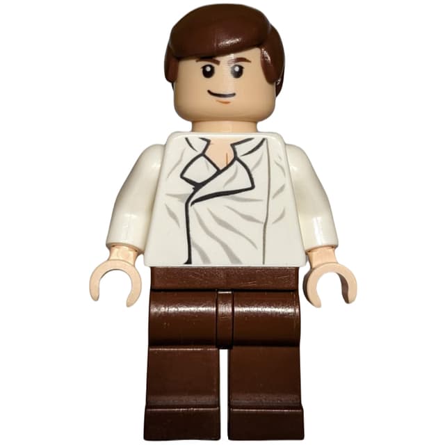 Han Solo, White Shirt, Reddish Brown Legs, Single Sided Head
