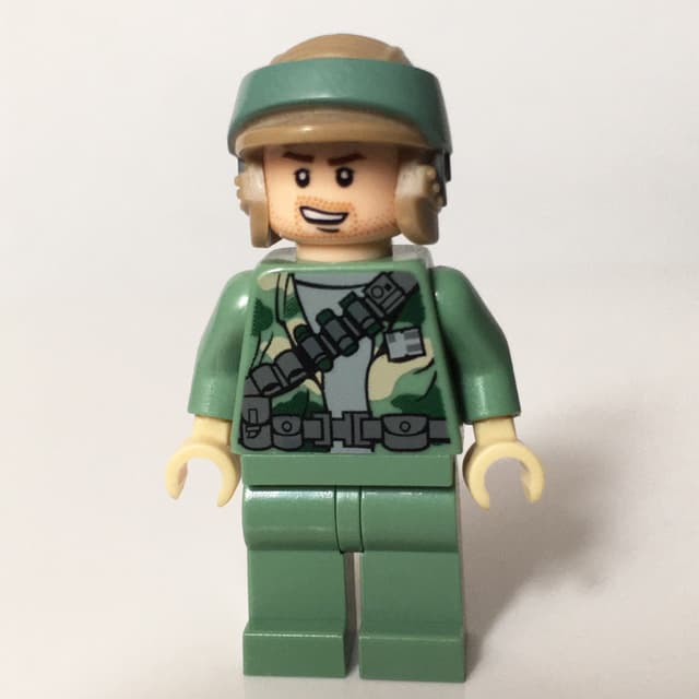 Rebel Trooper in Endor Uniform, Sand Green Legs, Beard Stubble