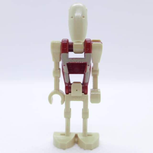Battle Droid Security, Dark Red Torso with Tan Print, One Bent Arm, One Straight Arm