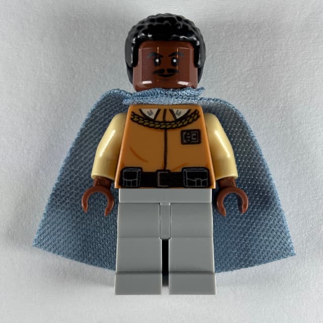 Lando Calrissian, Sand Blue Cape, Light Bluish Gray Legs