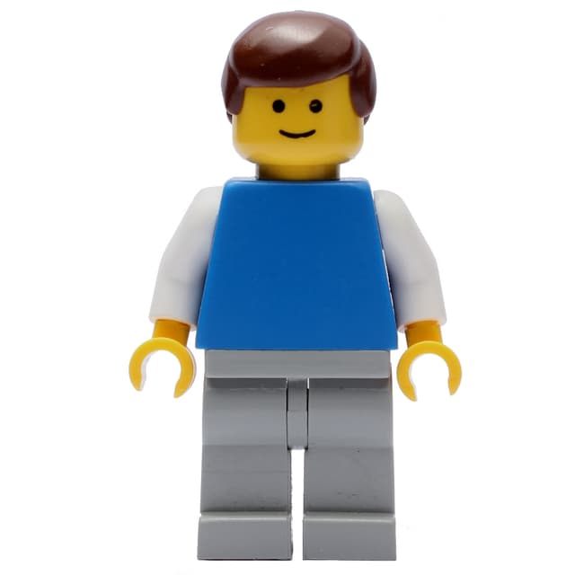 Man - Blue Shirt, White Arm, Light Gray Legs