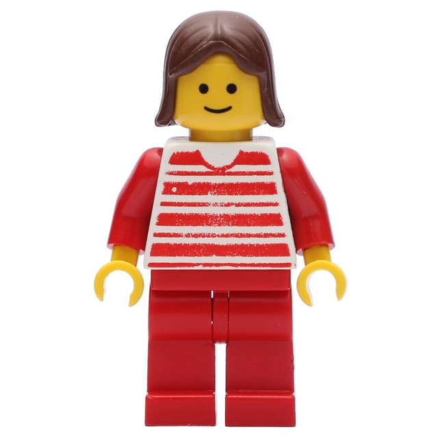 Woman - Red/White Striped Shirt, Red Arms, Red Legs (3626b Head)