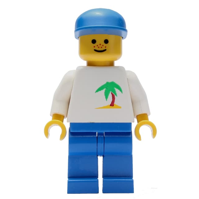 Man - White Torso with Palmtree, Blue Legs, Blue Cap