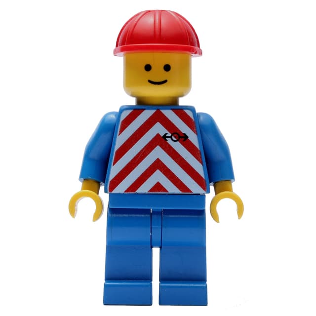 Train Worker - Red/White Shirt, Blue Legs, Red Helmet