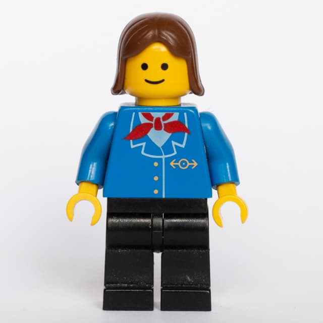 Train Worker - Blue Jacket, Black Legs, Female