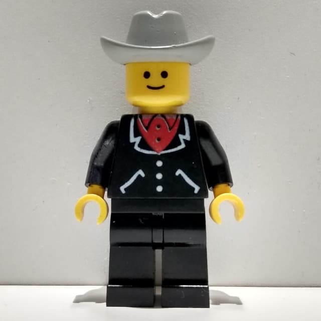 Man - Black Suit, Light Bluish Gray Cowboy Hat