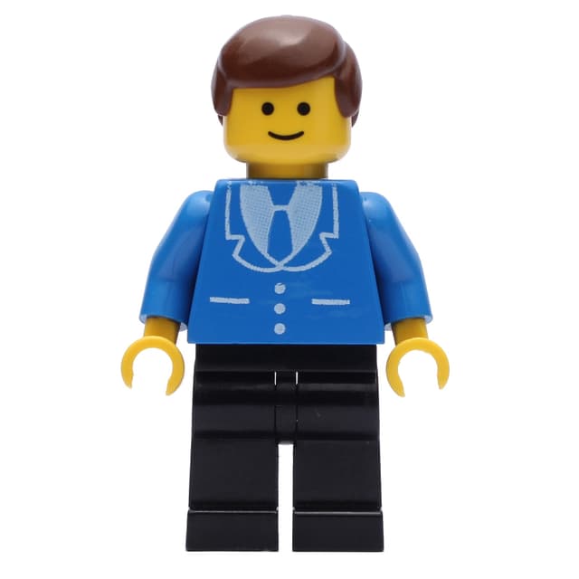 Man - Blue Jacket, Black Legs