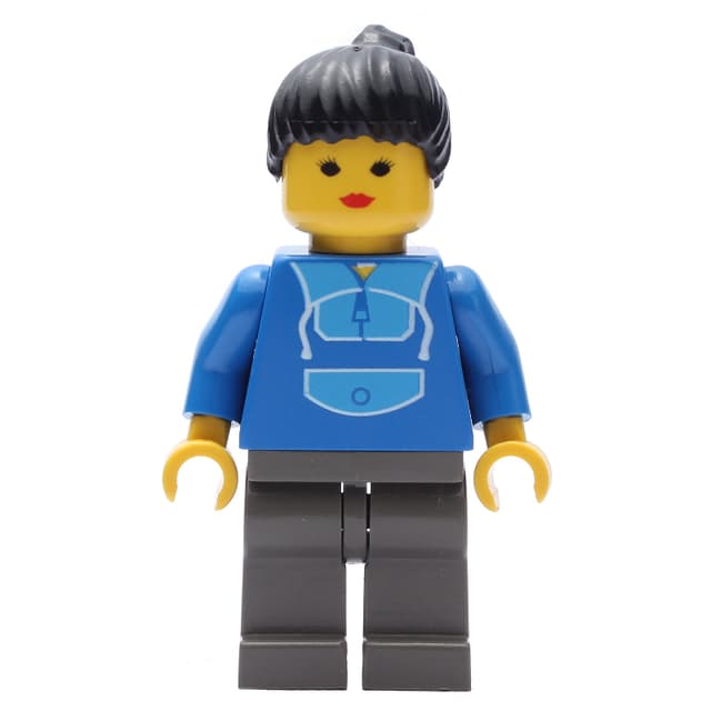 Woman - Blue Jogging Suite, Dark Gray Legs