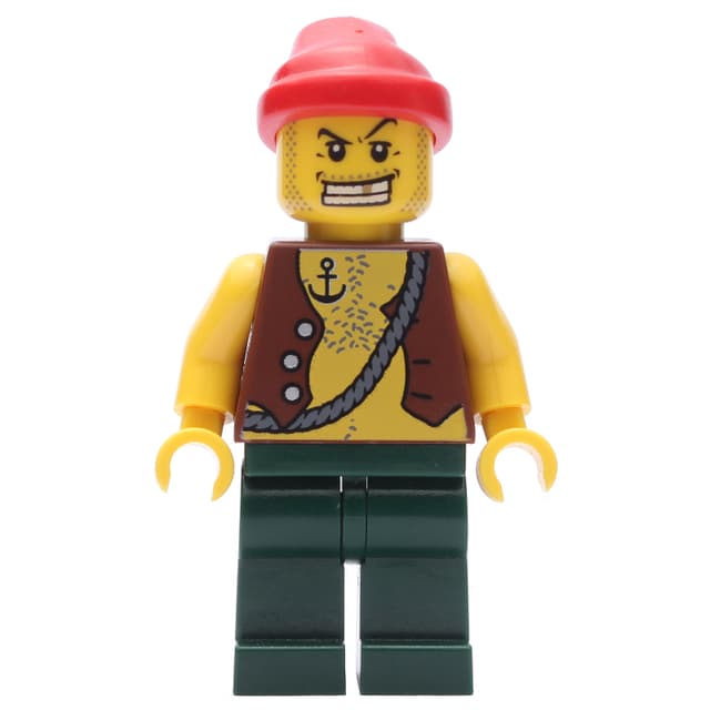 Pirate - Anchor Tattoo, Dark Green Legs, Red Bandana