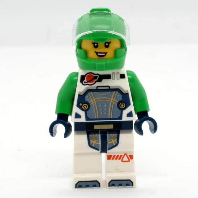 Astronaut, White Spacesuit, Bright Green Helmet