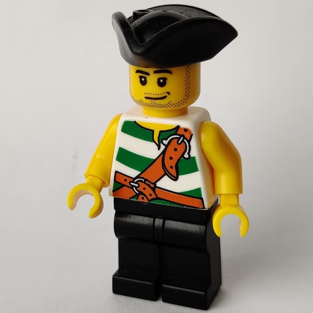 Pirate - Green Stripes, Black Legs, Black Tricorne