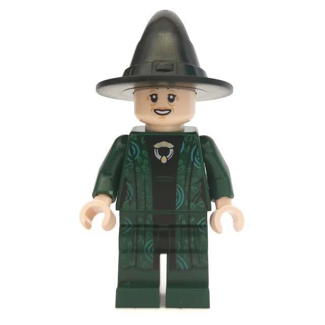 Professor Minerva McGonagall, Dark Green Robes, Black Hat (Single Sided Head)