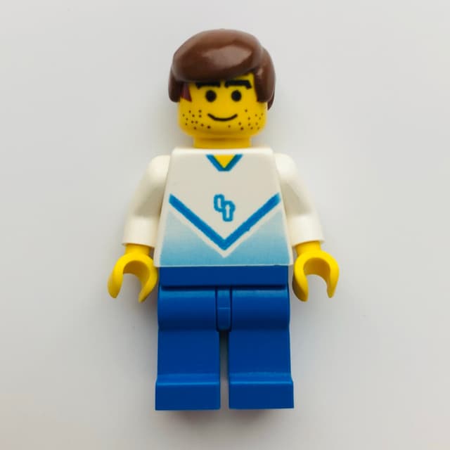 Soccer Player White Torso, Blue Legs, #4
