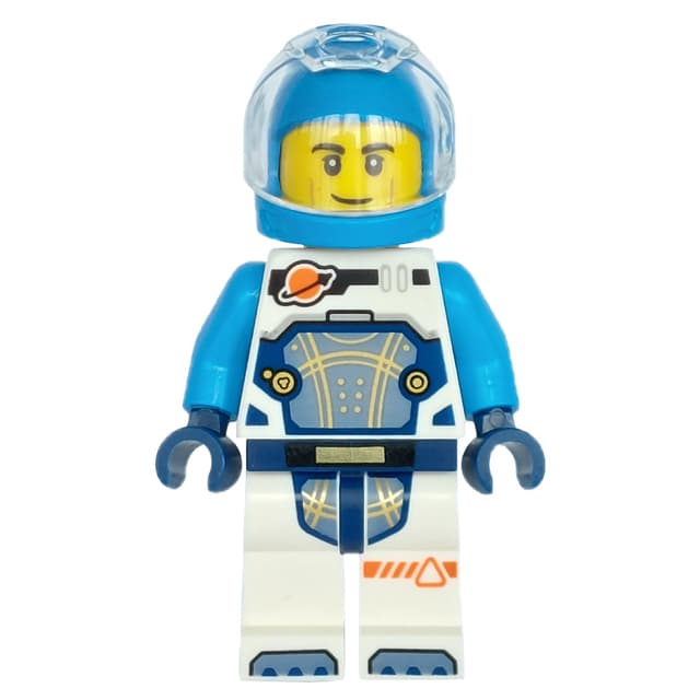 Astronaut, White and Dark Azure Spacesuit, Dark Azure Helmet