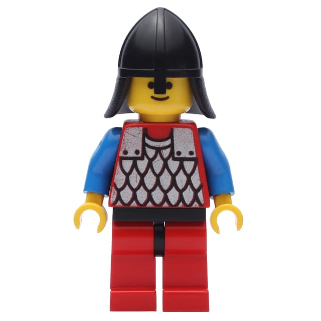Knight (Scale Mail on Red) - Blue Arms, Red Legs, Black Neck-Protector