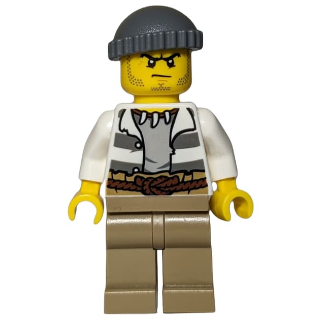 Criminal, Open Prison Shirt, Dark Tan Legs, Dark Bluish Gray Hat