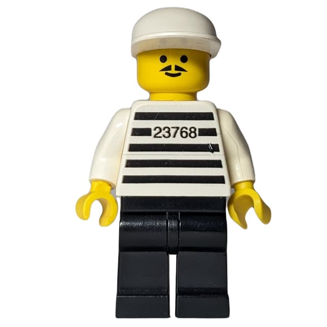 Jailbreak Joe, Prison Shirt with #23768, White Cap
