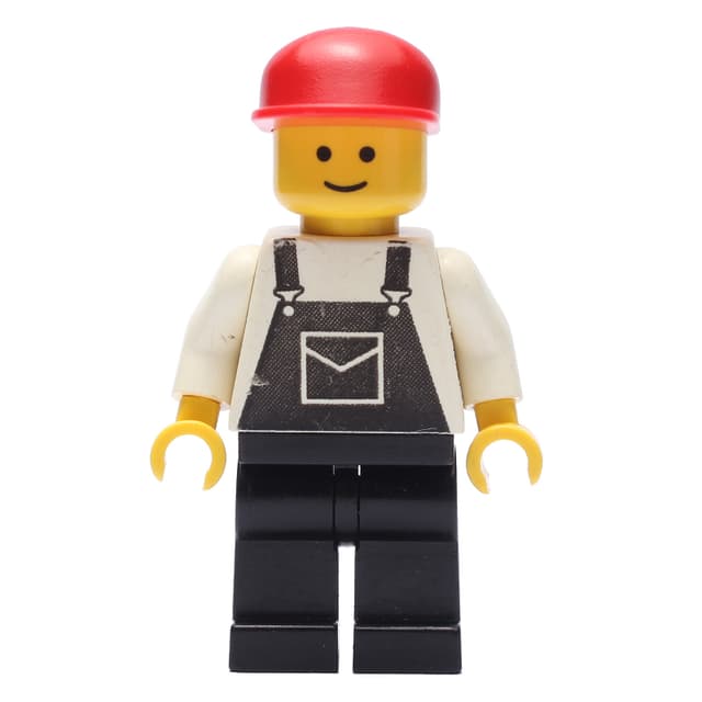 Man, Black Overalls, Red Cap (3626b Head)