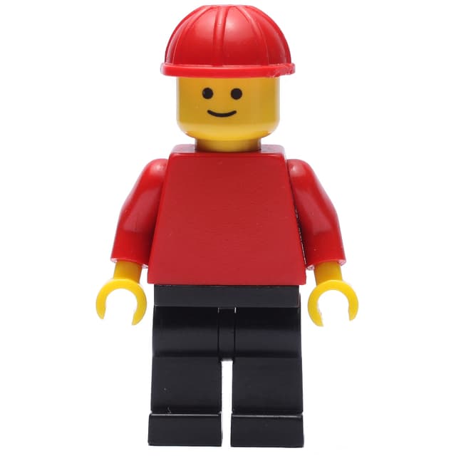 Man, Red Torso, Black Legs, Red Hard Hat (3626b Head)