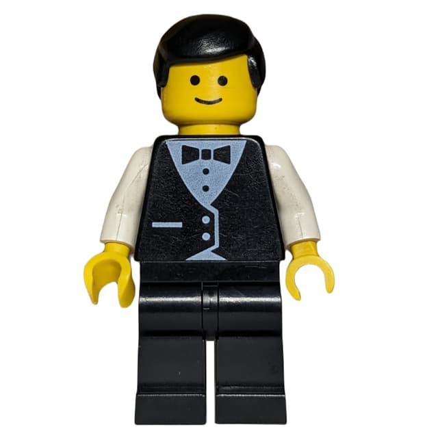 Waiter, Man, Black Suit and Bow Tie, Black Hair (3626b Head)