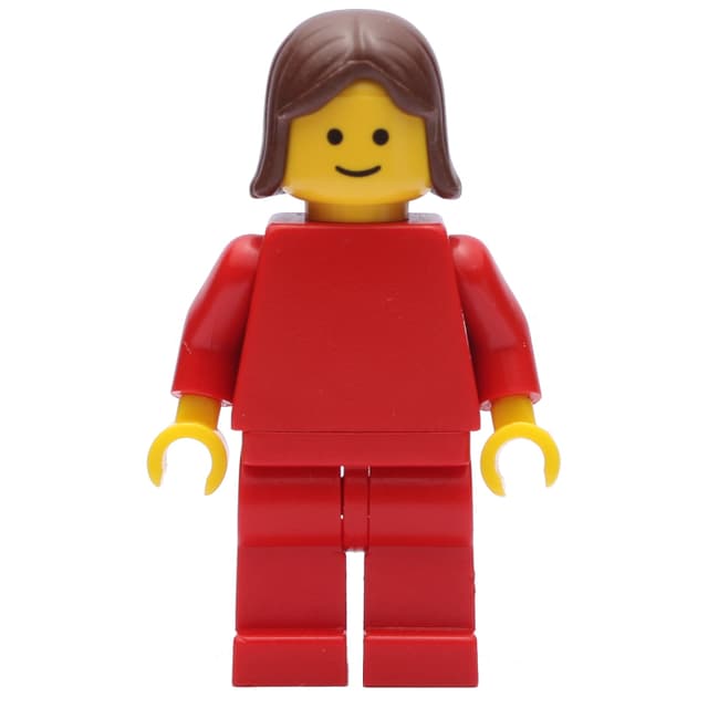 Woman, Red Torso, Red Legs, Brown Hair (3626b Head)