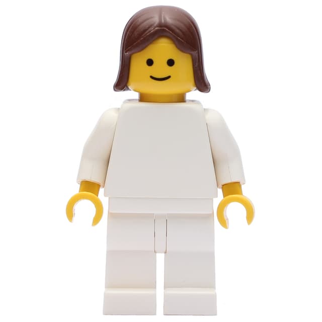 Woman, Plain White, Brown Hair