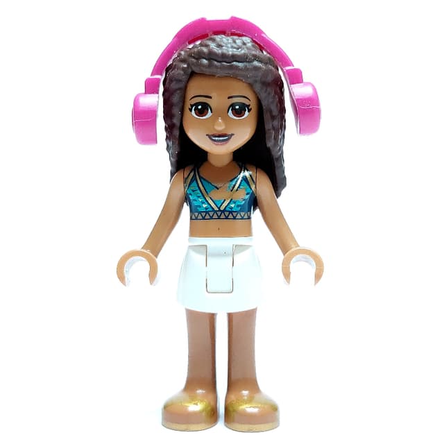 Andrea - Dark Purple/Azure Top, White Skirt