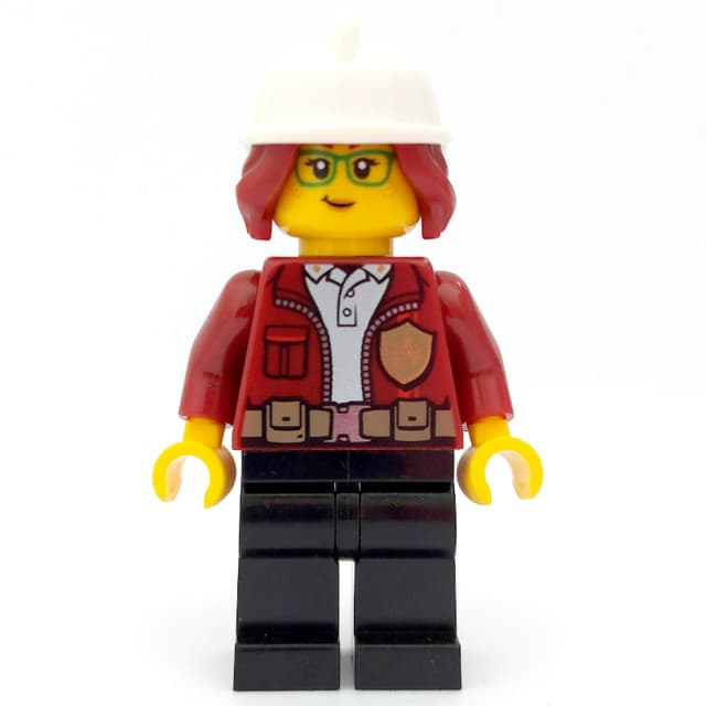 Freya McCloud, Open Dark Red Jacket with Badge, White Fire Helmet (3626cpr3232 Head)