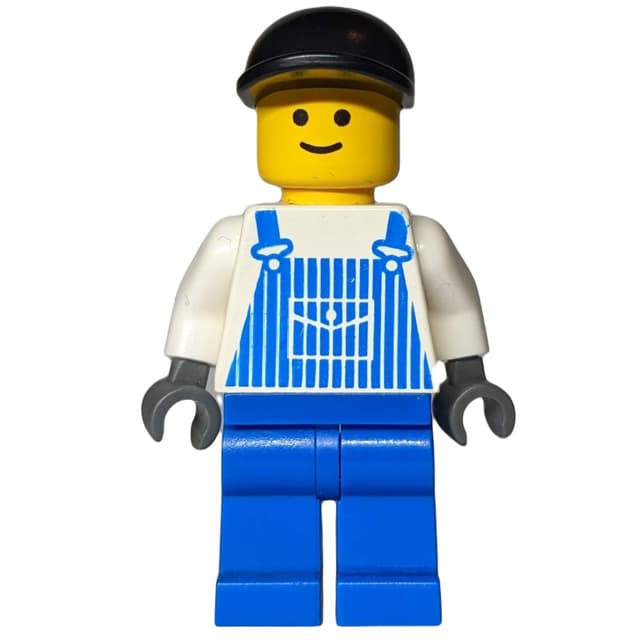 White Torso, Blue Overall, Black Cap