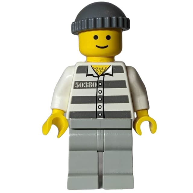 Prisoner - White Torso, Light Bluish Grey Legs, Light Bluish Grey Cap - 50380