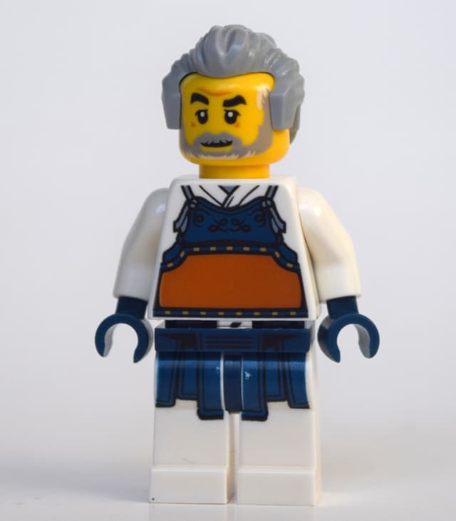 Man, Kendo Armor, Light Bluish Gray Hair and Beard