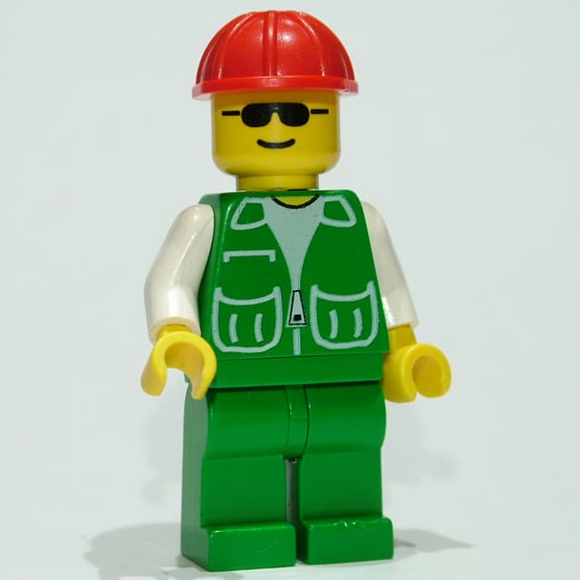 Green Torso, Green Legs, Red Safety Hat