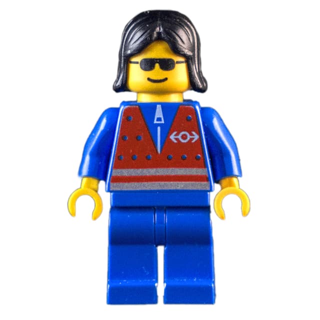 Blue Torso, Blue Legs, Black Hair Long