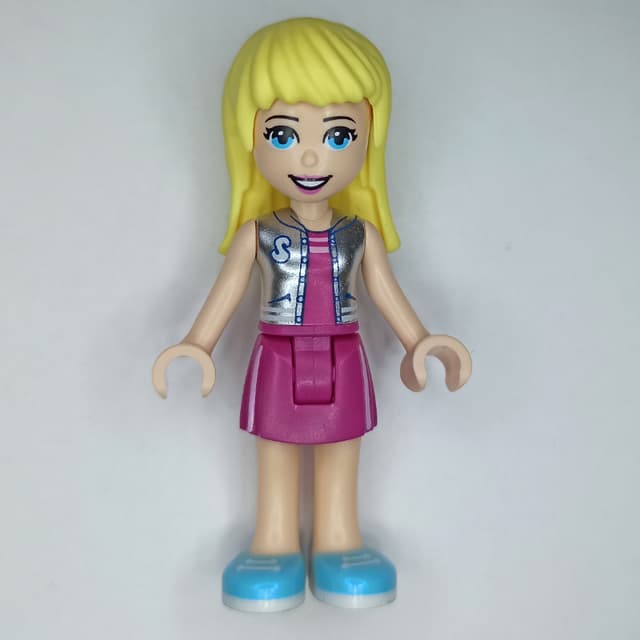 Stephanie - Silver Top, Magenta Skirt