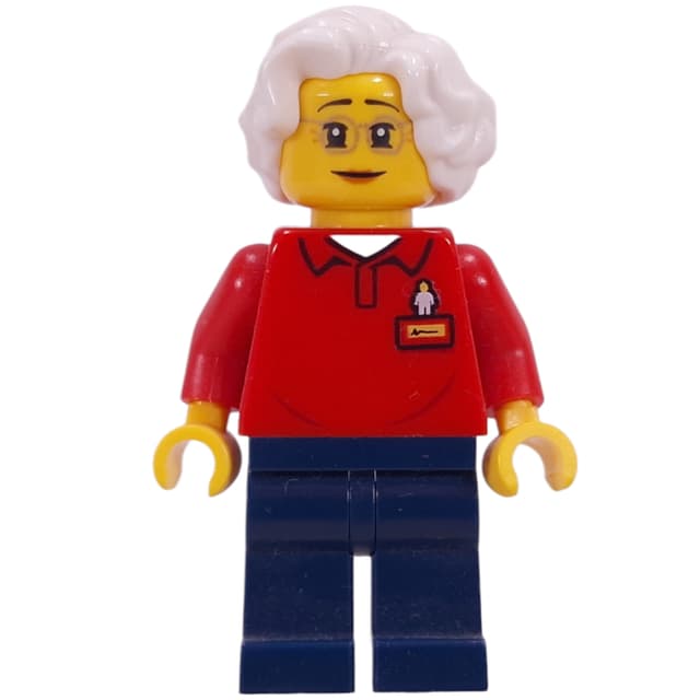 Red Torso, Dark Blue Legs, White Hair