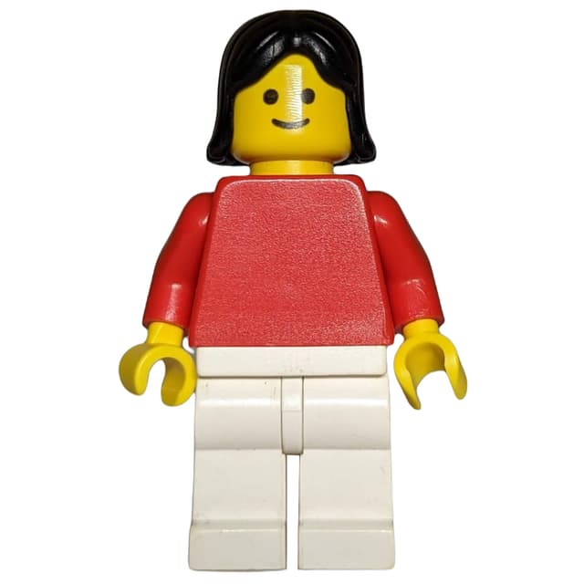 Woman, Red Torso, White Legs, Black Hair
