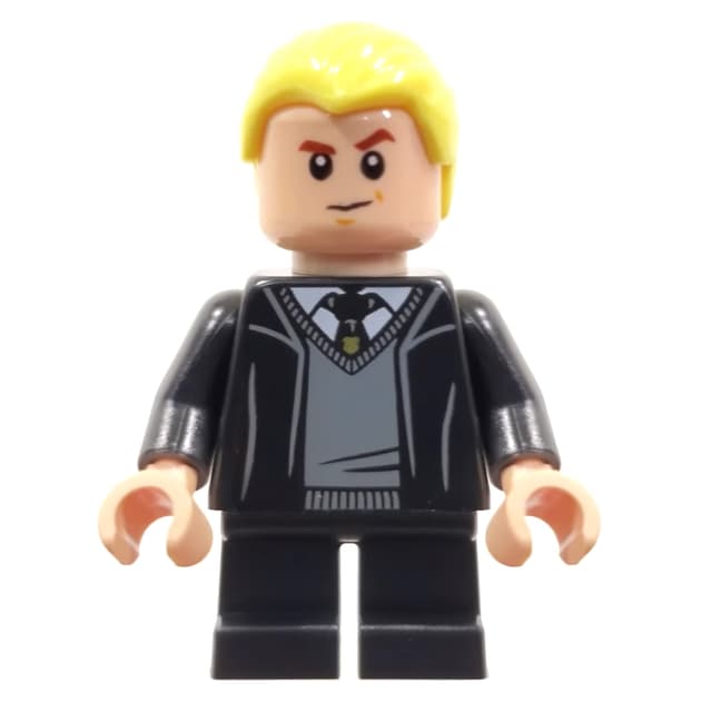 Draco Malfoy, Open Long Robes over Slytherin Sweater, Short Black Legs