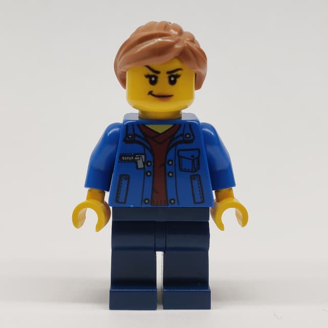 Woman, Blue Jacket, Dark Blue Legs, Medium Nougat Hair