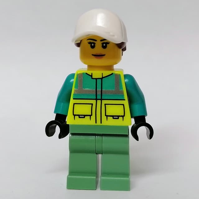 Ambulance Driver, Vibrant Yellow Safety Vest, White Cap